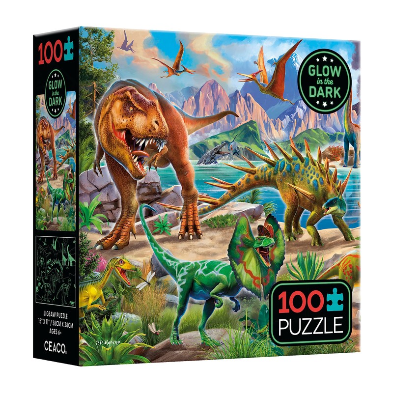 Ceaco - Glow in The Dark - Dinoland - 100