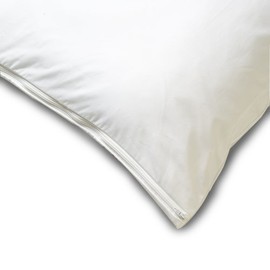 National Allergy Premium 100% Cotton Zippered Euro Square Pillow Protector - 16 x 16 - White - 300 Thread Count - Hypoallergenic Pillowcase with Zipper - Breathable Encasement Cover