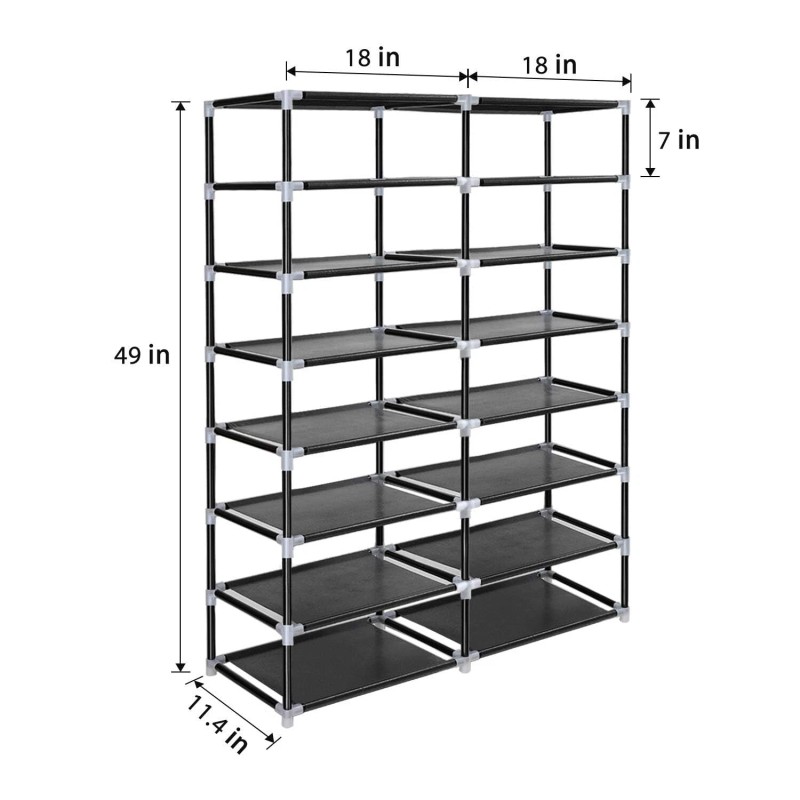 ERONE Shoe Rack Storage Organize 28 Pairs Portable Double Row