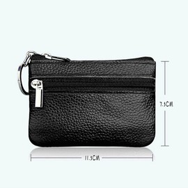 Coin Small Change Bag Card Wallet Pouch Zip Up Women with Key Ring Leather Mini Purse Holder Organizer for Men Women - Fashionable and Functional