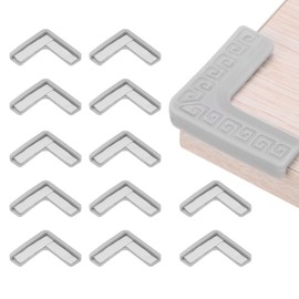 uxcell Corner Protectors, 12 Pcs Table Corner Protectors, Furniture Corner Guard and Edges Safety Bumpers for Table Edges and Sharp Corners (Grey)
