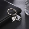 Amaxer White Enamel Ice Skates Shoes Pendant Keyring Alphabet Letters
