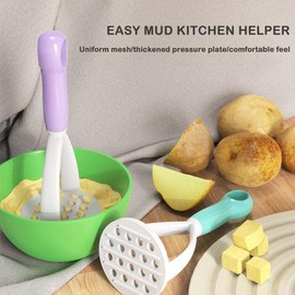 1Pc Random Color Manual Silicone Potato Masher, Cooking Utensils Masher, Mini Potato Masher for Non-Stick Cookware