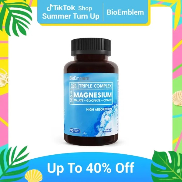 Triple Magnesium Complex | 300mg of Magnesium Glycinate, Malate, &