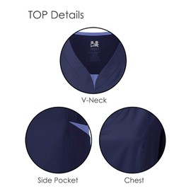 Dagacci Fs22045200 - Uniforme médico para mujer, Elástico en 4 direcciones, azul marino, S