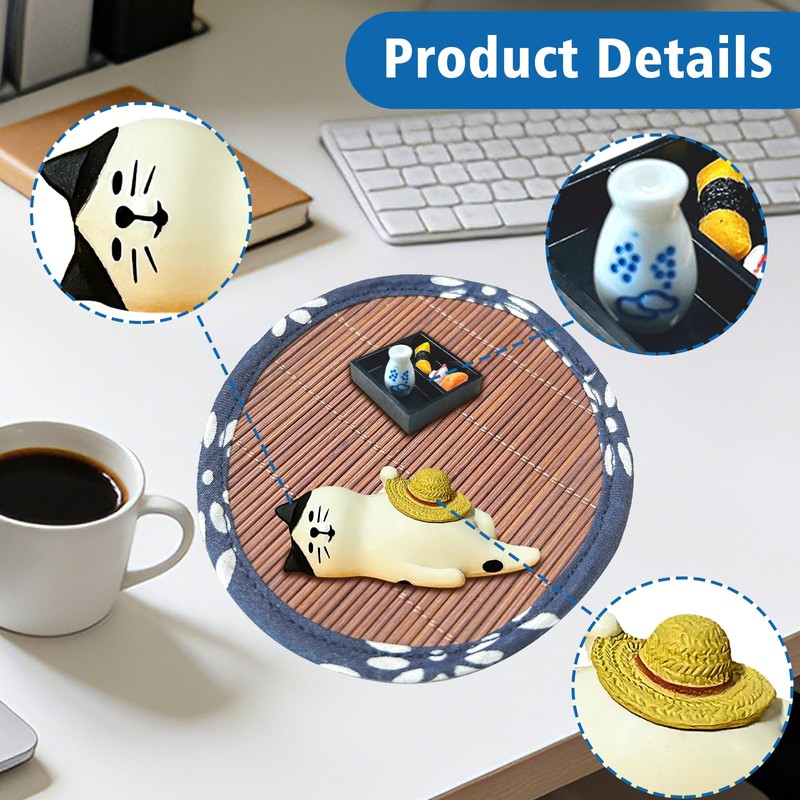 ChilArt Lunchtime Cat Collectible Figurine with Cooling mat