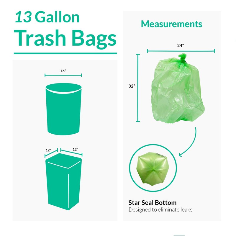 Reli. Biodegradable 13 Gallon Trash Bags | 100 Count |