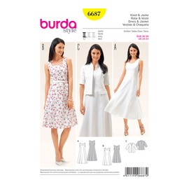 Burda b6687 Dress and Blouse Sewing Pattern White Paper Template 19 x 13 x 1cm