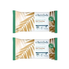 Self-Tanning Wipes – 2 x 20 Pack (40 Wipes Total) | Gradual Self-Tan Towelettes for Face & Body | Streak-Free, Quick-Drying | Unisex Bronze Glow. Enriched with Aloe Vera.