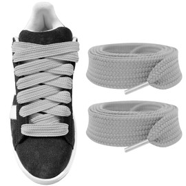 UamGlsob 5/8"(15mm) Wide Thick Shoe Laces for Sneakers, Fat Athletic Shoelaces Replacement Laces for Shoes (Gray, 36"/90cm)