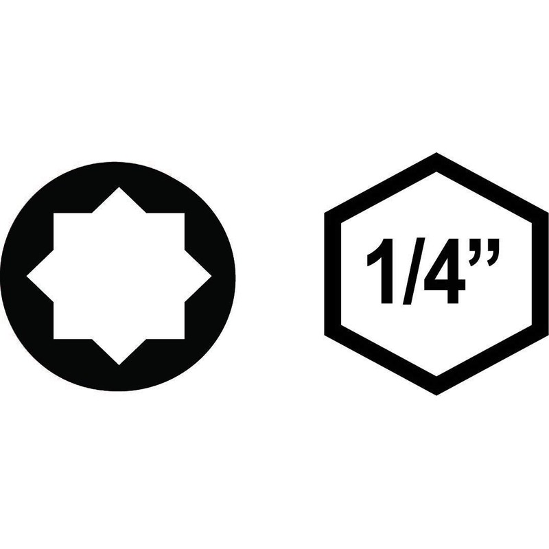 8 Point Star Bit. VEGA Double Square #1 Professional Grade