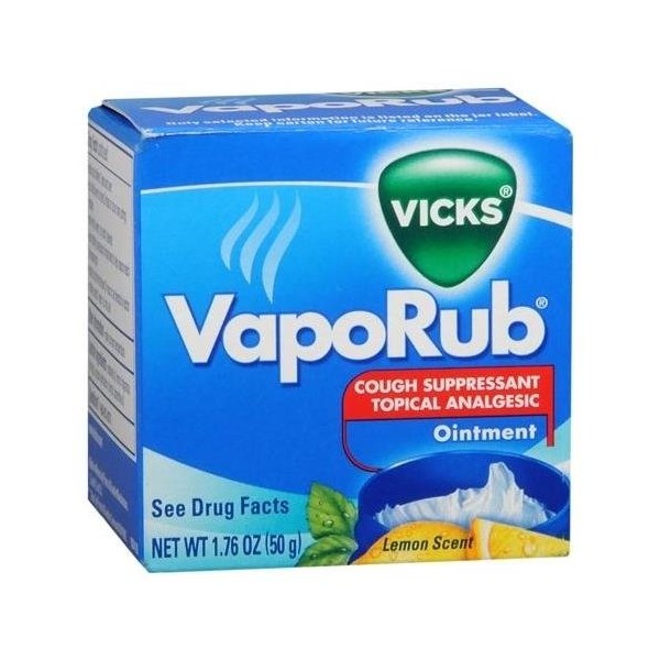 Vicks VapoRub Ointment Lemon Scent 1.76 OZ - Buy Packs and SAVE (Pack of 2)