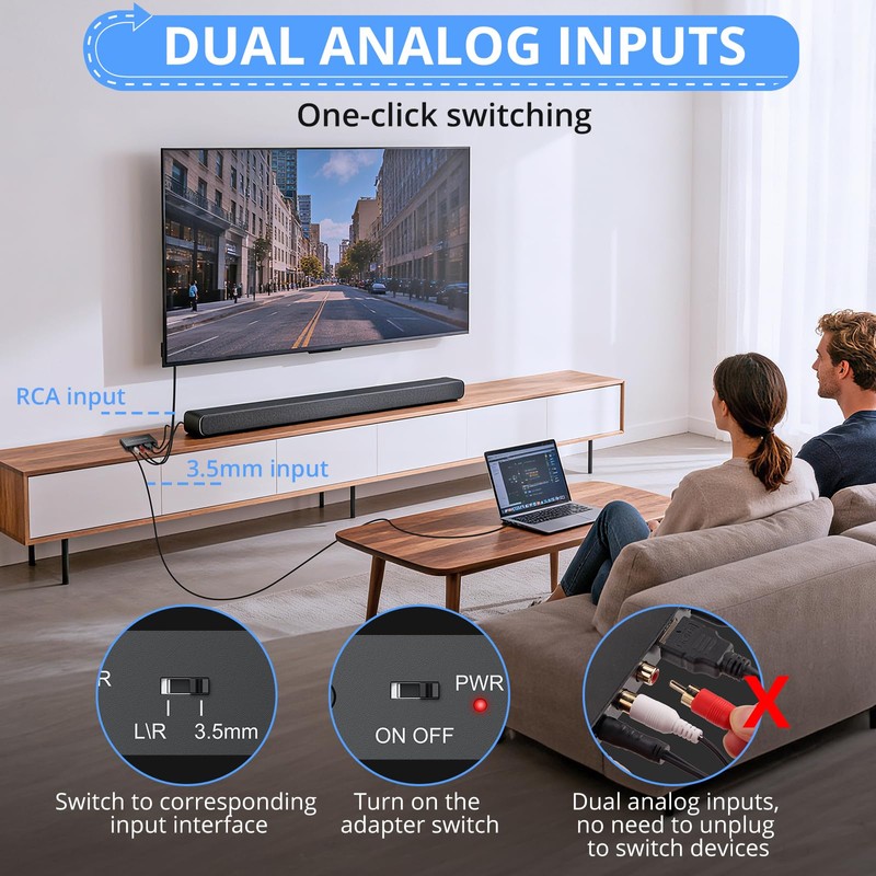 CAMWAY Analog to Digital Audio Converter - 3.5mm to ARC,