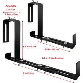 Window Planter Box Brackets, Adjustable Flower Box Brackets for Patio Garden Fence Pergola Balcony 6.5-9 Inch