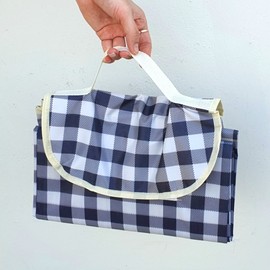 Blue Checkered Waterproof Picnic Mat Large