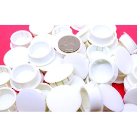 White Nylon Push in Locking Hole Plug - Fits Panel Hole Diam 1", Head Diam 1 3/16", Fits Panel Thickness .016"-.125", Surface Finish Matte-Textured
