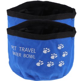 POPETPOP 2pcs Collapsible Dog Bowls, Waterproof Oxford Cloth Travel Dog Water Bowl Portable Water Bowl for Dog Dog Feeding Bowl Dog Cup for Traveling Pet Feeding Outdoor Drinking