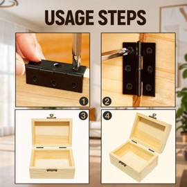 2 Pcs Stainless Steel Door Hinge Cabinet Hinge,Self Closing Overlay Cabinet Hinges,Folding Butt Hinges Ball Bearing Hinges Window Hinges Outdoor Hinges with Mounting Screws/Black(2)