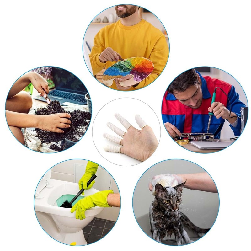 100 Pcs Finger Cots Disposable Latex Finger Protector Fingertips Protectors