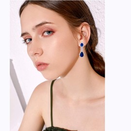 Pendientes de novia con circonita cúbica para mujer, elegantes aretes de plata de ley con circonita cúbica, para boda, fiesta, graduación, para novia, damas de honor, diamantes de imitación, para mujeres y niñas, Cristal, circonita