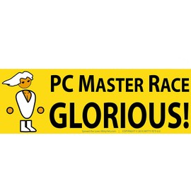 Glorious PC Master Race Bumper Sticker 5 Pack for Your Battlestation, Laptop, Computer Case, Wall & Window. Supports Childs Play Video Gaming Charity. Great Gift for a Proud Gamer, Geek or Nerd.