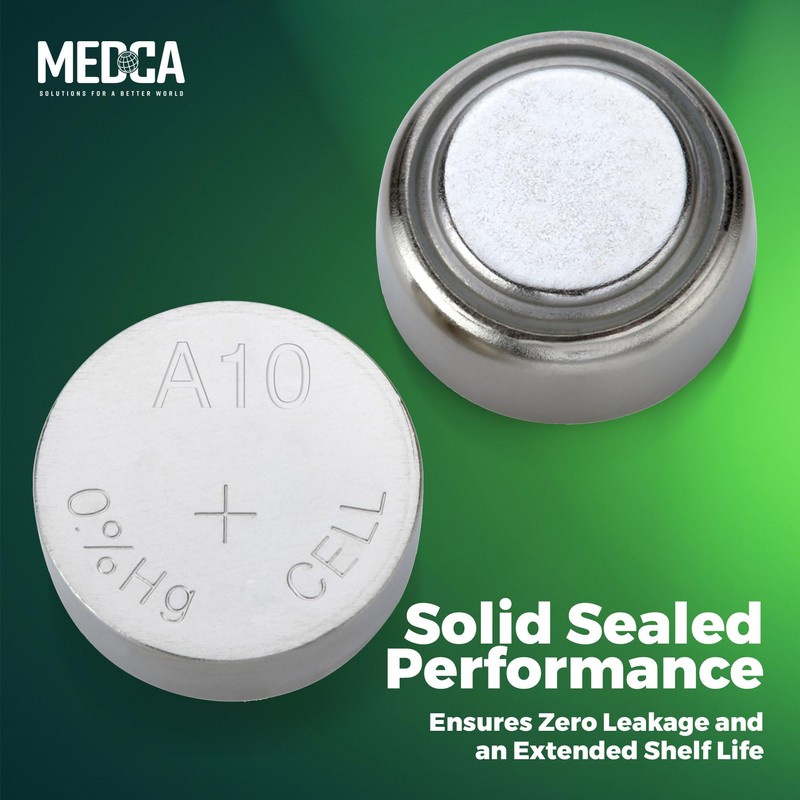 MEDca A10 Batteries - 12 Count Pack - 1.45V Zinc