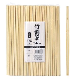 Strix Design SD-703 Split Chopsticks, Bamboo Split Chopsticks, Rikyu, 100 Pairs, 9.4 inches (24 cm), Commercial Use, Disposable, Large Capacity, 100 Pieces, Long