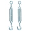 Straining Screw / Turnbuckle Hook to Eye 2 PACK Galvanised