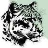 Extra Large 460mm 'Snow Leopard' Transparent/Clear Sticker Decal for Windows/Cars/Walls