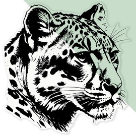 Extra Large 460mm 'Snow Leopard' Transparent/Clear Sticker Decal for Windows/Cars/Walls (DC00129103)