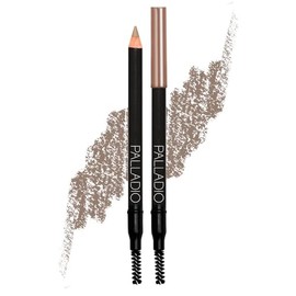 Palladio Lápiz de cejas, Crea Líneas Como Pelos, Rellena Cejas, Cepillo Adjunto Suaviza Trasos de Lápiz, Aspecto Natural, Realza Cejas, Larga Duración, Ultra Preciso, Taupe