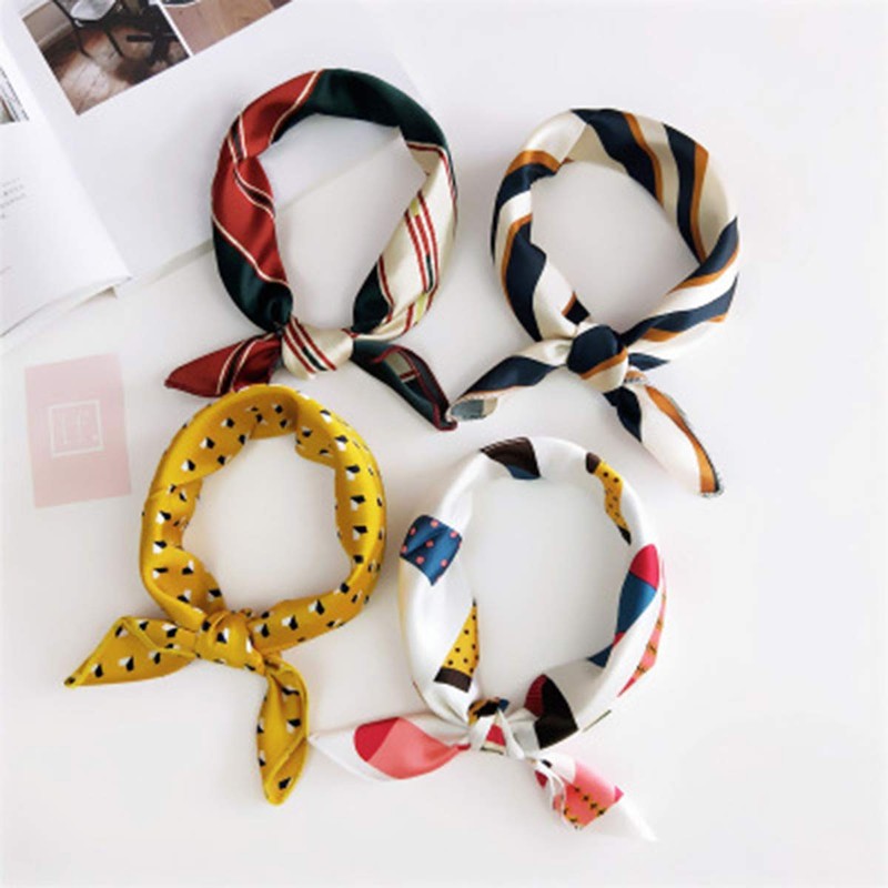 [ZOONAI] Women's Neck Square Scarf Soft Wrap Neckerchief Tie, Wave