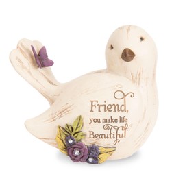 Pavilion Gift Company - Simple Spirits 41104 Decorative Bird Friend Make Life Beautiful Bird Figurine 3.5"