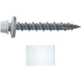Metal Roofing Screws: (250) 10 x 1-1/2" Brite White Hex Head Sheet Metal Roof Screw. Self Starting Metal to Wood siding Screws. EPDM Washer. Colored Head