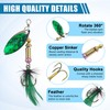 Fishing Lure Spinnerbait Spoon Lures Kit with Feathered Treble Hooks