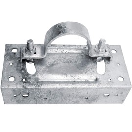 Wood to Round Steel Fence Post Adapter - Galvanized Steel Clamp, Adjustable, Rust Resistant