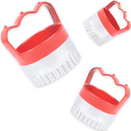 3 Pcs Fluted Round Cookie Cutter with Handle 2.5" 3.5" 4", Scalloped Biscuit Cookie Cutter Set, Durable 0.4mm Stainless Steel