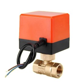 VVQQFGXN Motorized Electric 2-Way Brass Ball Valve DN15 DN20 DN25 DN32 40 50 AC 220V 2 Way 3 Wire with Actuator Cable for Gas Water Oil 1Pcs (Color : 12VDC, Size : DN20)
