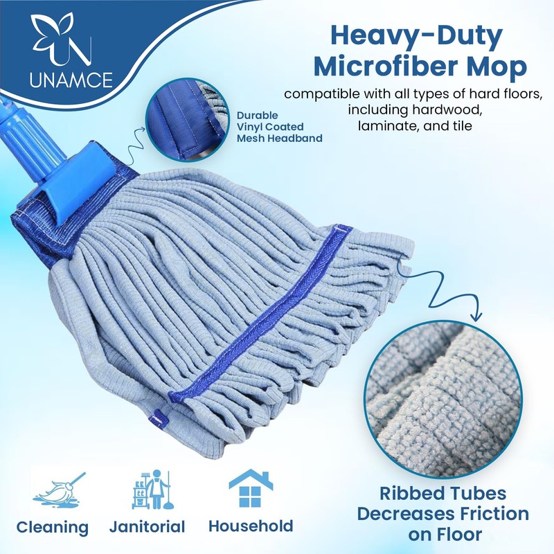 2 Pack - Replacement Heavy Duty Microfiber Mop Head |