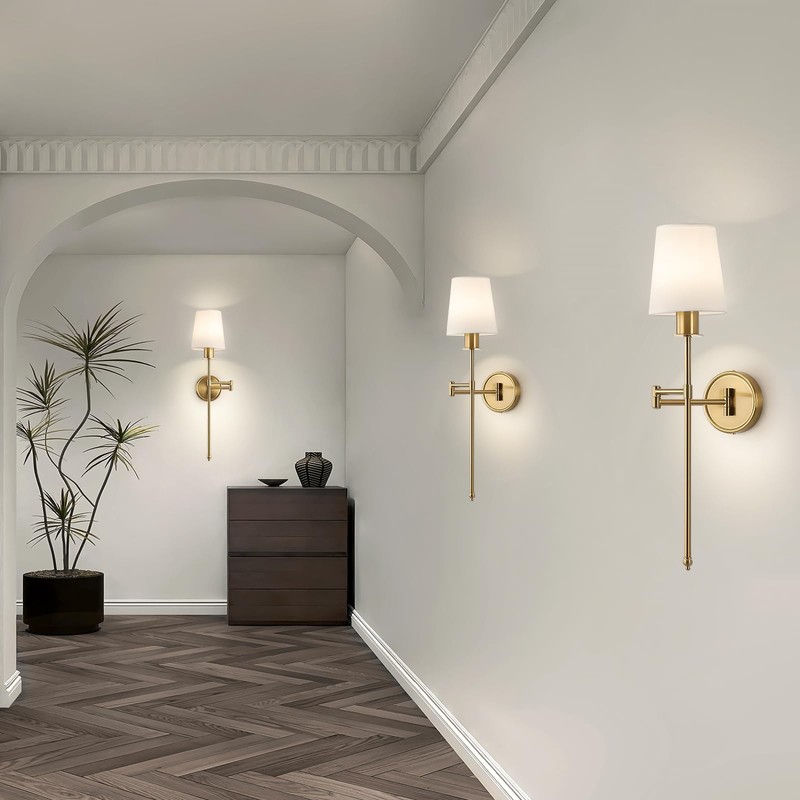 Bicrink Battery Operated Wall Sconces Set of 2, Wireless Rechargeable