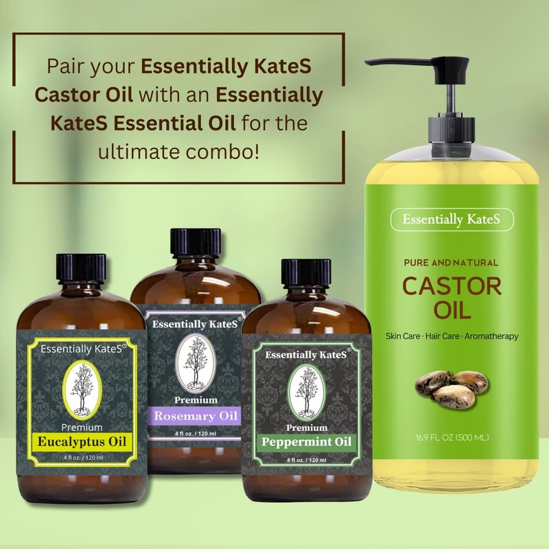 Essentially KateS Castor Oil 16.9 Fl Oz - 100% Pure