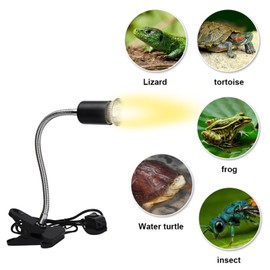 75W Reptile Heat Lamp Tortoise Heat Lamp Basking Lamp Heater Adjustable with Clip for Reptiles Lizard Turtle Aquarium Bulb Included