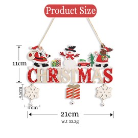 Christmas Door Decor Wooden Merry Christmas Sign Front Door Decor Santa Snowman Reindeer Decorations Wall Porch Decor for Winter Home Indoor Outdoor Hanging Wall Decor Gift Small