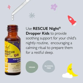 Rescue Remedy Kids Night Dropper 10ml, Alcohol Free, for A Natural Night’s Sleep, Natural Emotional Wellness and Balance, 5 Flower Essence Vegan Formula, Travel Size, Up to 100 Uses