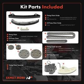 A-Premium 11Pcs Engine Timing Chain Kit W/Guide & Sprocket [fits DOHC, L4 2.3L] Compatible with Ford Ranger 2001-2012 & Mazda B2300 2001-2010, Replace# 1L5Z6268AA, 1S7Z6A895AA