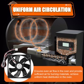 KIT0411 Pellet Grill Induction Fan Motor for Traeger D2 Pro 780 575, Ironwood 650 885, Silverton 620 810, Century 885, Oven Circulation Fan Replacement Part 11925SA-12R-BU, 0.86A 12V DC