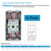 Waterproof IP66 Solar Disconnect Switch 4-Pole Red DC1500V 32Amp Isolator