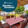 Sorfey Vinyl Umbrella Rectangle Fitted Tablecloth Cover, Checkered Design, Flannel