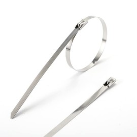 Yosoo - 50 bridas de acero inoxidable de 8 pulgadas (4,6 x 200 mm) con revestimiento de escape autobloqueables (4,6 x 200 mm)