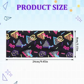 Kifmurase 4 Pack 80s 90s Neon Vintage Headbands, Retro Soft Sport Sweatbands 90s Outfit Accessories for Women Men, Fashion Workout Hairband for Hip Hop Party Style Hiking Cycling Running